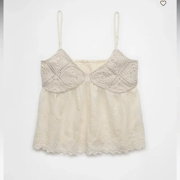 American Eagle Crochet Eyelit Cami! Size Small! - Picture 2 of 6